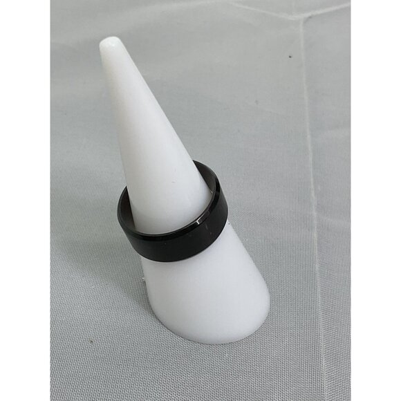 Black Tungsten Carbide Colored Metal Mens Ring - Picture 3 of 5